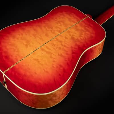2014 Gibson Limited Edition Hummingbird Quilt - Heritage Cherry Sunburst | USA Bozeman Custom Dreadnought Acoustic Guitar L.R. Baggs Pickup | OHSC image 13