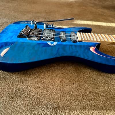 ESP LTD MH-103 QM - 2016, See Thru Blue, Left Handed image 7
