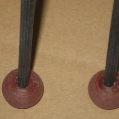one pair new old stock Gambal Manufacturing GPHR1 (UG13GPHR1) Percussive Keyboard Mallets (for xylophones and glockenspiels) 1 & 1/8" Brown Medium Nylon Flat Ball (oval) Heads with Black Synthetic Shafts (with original packaging) from 1990s to early 2000s image 13