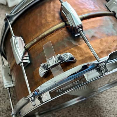 MINT: only 12 made, rare Ludwig Raw Hammered Bronze Phonic 8x14" Snare image 3