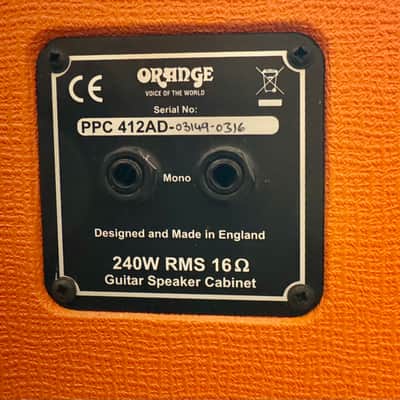 Orange Amplification  PPC412 AD 4x12” Angled (16 Ohms ) Made in UK image 9