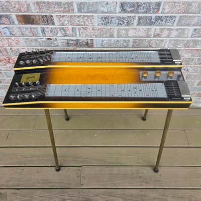 Vintage 1953 Gibson Grande Console Double Neck, Double Eight Steel Guitar w/ Original Legs, Hardshell Case! image 1