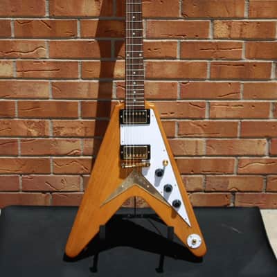 Epiphone Inspired by Gibson 1958 Korina Flying V-Natural-White Guard image 2