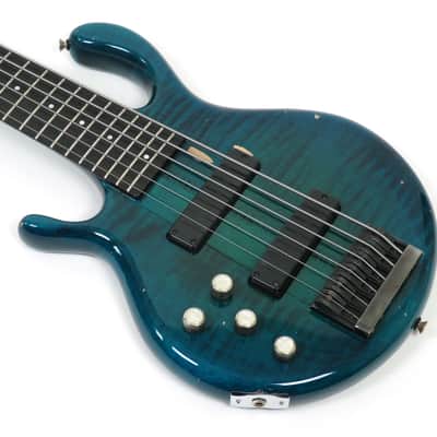 1994 Pedulla  MVP 6 Left Handed- Blue Green Burst - Rare Lefty 6 String Bass - Players Condition -Flamed Maple image 18