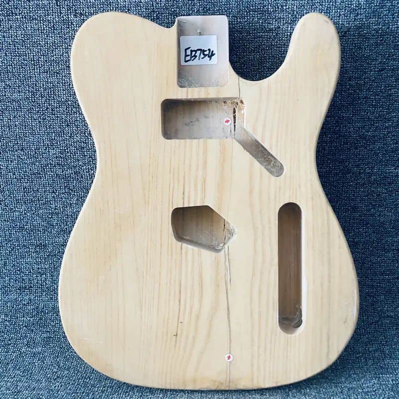 Unfinished Telecaster Style Guitar Body with Wood Cracks image 1