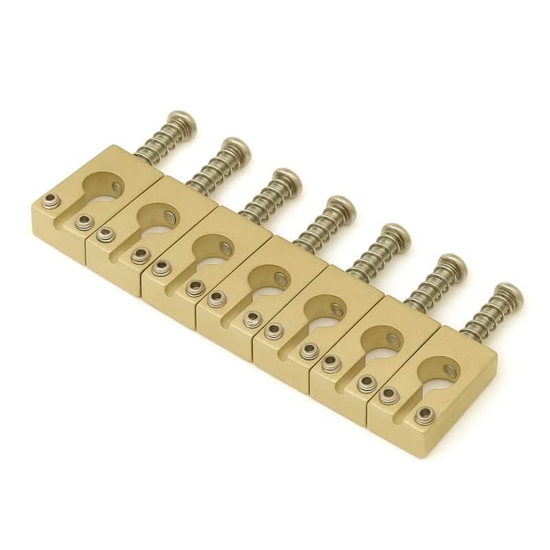 MannMade USA Bridge Saddles - PRS - Tumbled - Raw Brass - 7 String image 1
