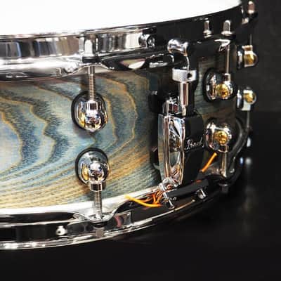 Pearl USED ​​MCCA1450S/C #1011 Music City Custom -USA Solid Ash Shell Snare Drums 14×5 [Hand-rubbed Lightning Blue Finish] image 6