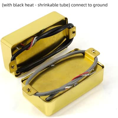 P90 Pickup Set,Alnico V Single Coil Bridge & Neck Pickups for Les Paul P90 Style Humbucker Size Electric Guitar (Black golld) image 2