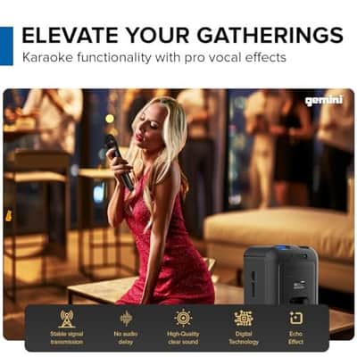 Gemini Sound GRV-650L UltraRave | 320W Portable Bluetooth Speaker with Dynamic LED Lighting & Wireless Microphone | USB, Aux, TWS Stereo Pairing | Ideal for Home, Parties, Karaoke image 5