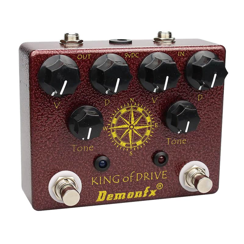 Demonfx King Overdrive DUAL DRIV Boost Distortion Guitar Effect Pedal 4 DIP CA image 1