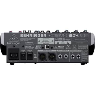 Behringer XENYX 1204USB Small Format Mixer with XENYX Mic Preamps, 12 Input Channels, - With 2x 15' 8mm XLR Microphone Cable, Stereo Mini (3.5mm) Male to 2 Mono 1/4" Male Insert Y-Cable image 5