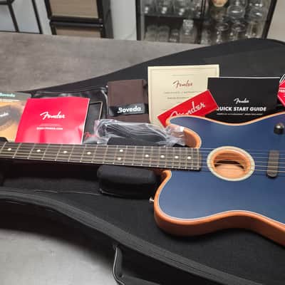 Fender American Acoustasonic Telecaster BRAND NEW Steel Blue Mahogany Body Spruce Top Semi-Hollow Body USA Fishman Piezo Noiseless Pickup Acoustic-Electric Guitar image 2