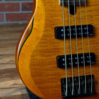 Yamaha TRBX605FM 5-String Electric Bass Guitar - Matte Amber image 4
