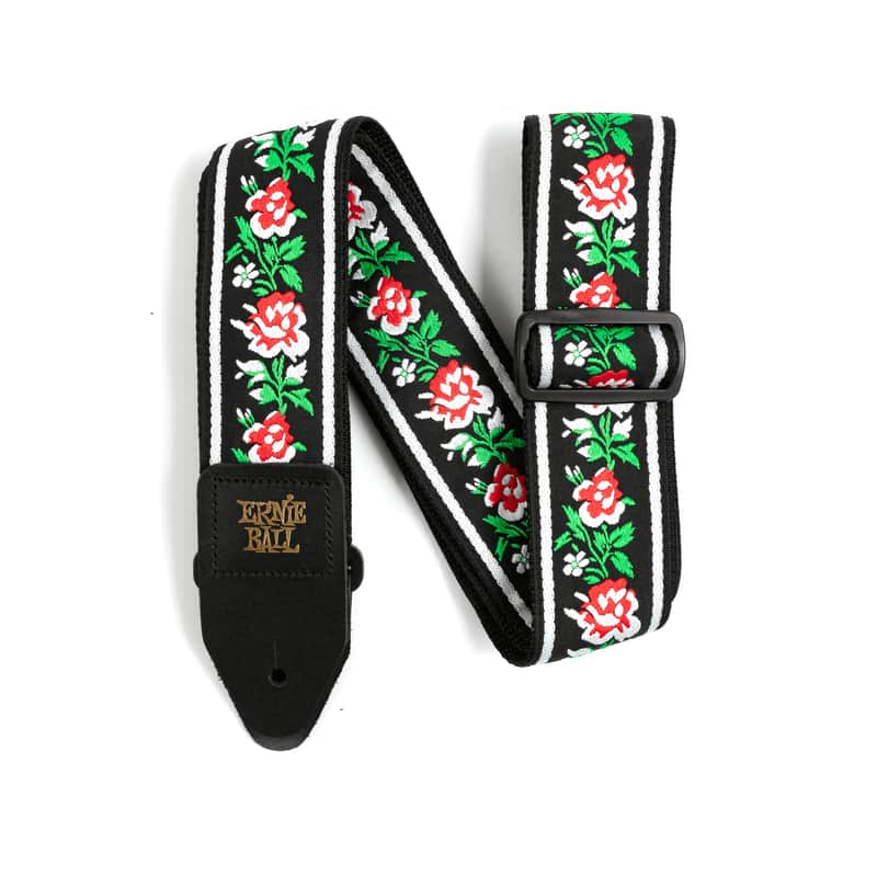 ERNIE BALL Jacquard Hootenanny nylon Guitar STRAP new flowers P04668 Winter Rose image 1
