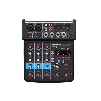 Audio Mixer 4 Channel 16 DSP Usb Sound Card Interface Console with Bluetooth Live Steaming Recording image 2