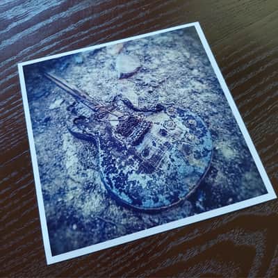 'Charred Guitar' 8x8" original Les Paul wildfire photo print image 3