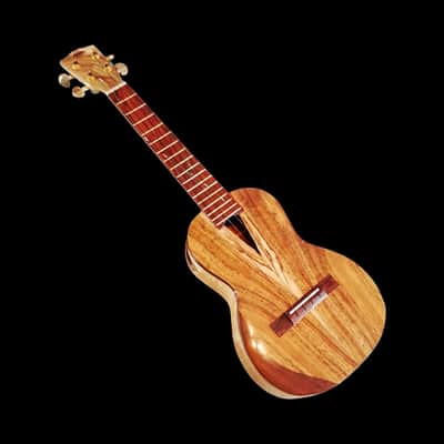 Koa with Live Edge Sound Hole Tenor Ukulele - SCJ Jazz Hat #137 image 1