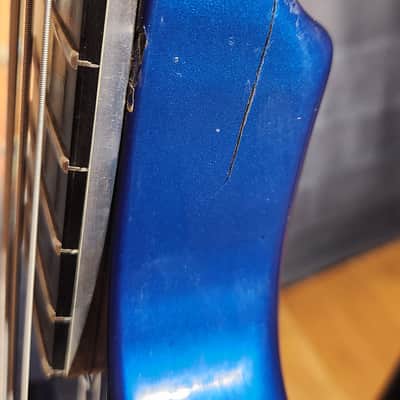 Vintage 1980s Kramer DMZ 5000 Bass Guitar Blue image 13