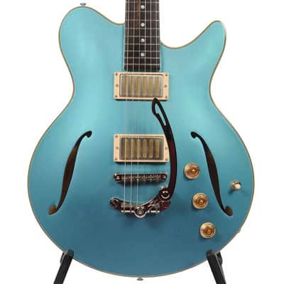 Eastman 2022 Romeo LA Semi-Hollow Electric Guitar with Case - Celestine Blue - Used image 1
