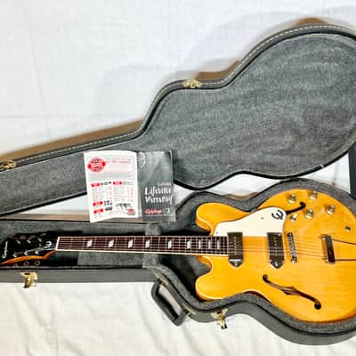 RARE 1ST YEAR 1996 (PEERLESS KOREA) NATURAL FINISH EPIPHONE CASINO ELECTRIC GUITAR & OHSC L@@K image 1