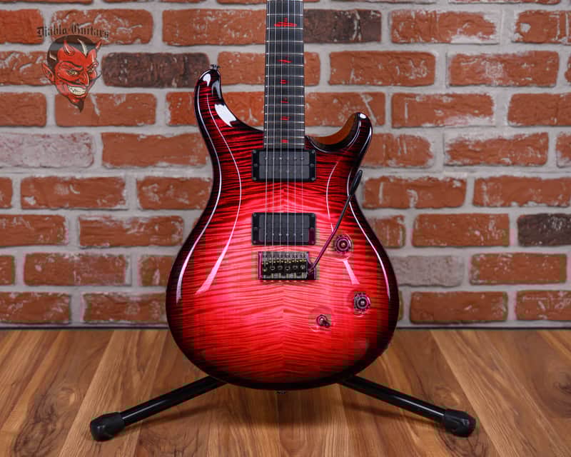 PRS Private Stock Custom 24 Semi-Hollow Curly Maple Top Blood Red Glow with Smokeburst 2025 w/OHSC