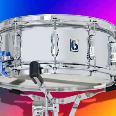 British Drum Co. BB-14-60-SN Bluebird Series Chrome Over Brass Snare. 6" x 14" image 3