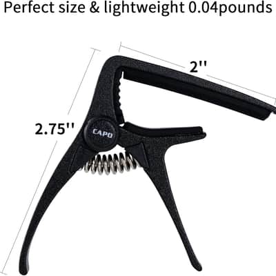 Ukulele Capo for 4 String Guitar and Mandolin, Mini Size Professional Ukulele Capo (BLACK) image 2