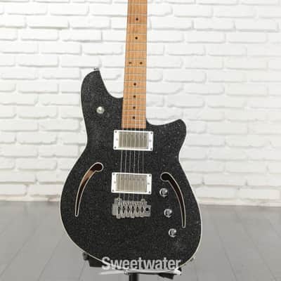Reverend Kingbolt Air HH Electric Guitar - Black Sparkle with Maple Fingerboard (KingAirHHBSd2) image 1