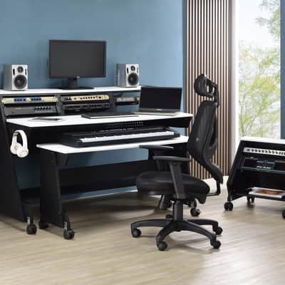 Musiea EX88 Series 88 Keys Music Studio Desk Workstation with Rack Cabinet (White) image 1