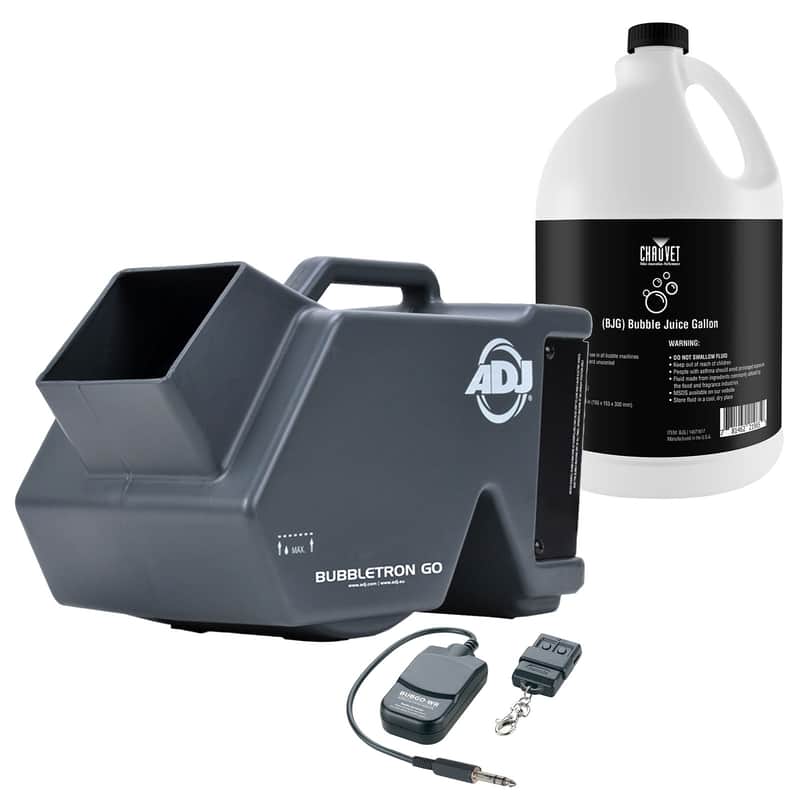 Eliminator Lighting BUBBLETRON EX GO Battery Powered Rechargeable Bubble Machine + Fluid image 1
