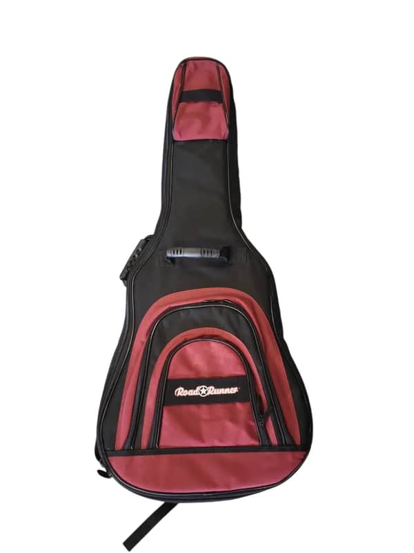 Road Runner Dreadnaught Acoustic Guitar Gig Bag, Black/Red image 1
