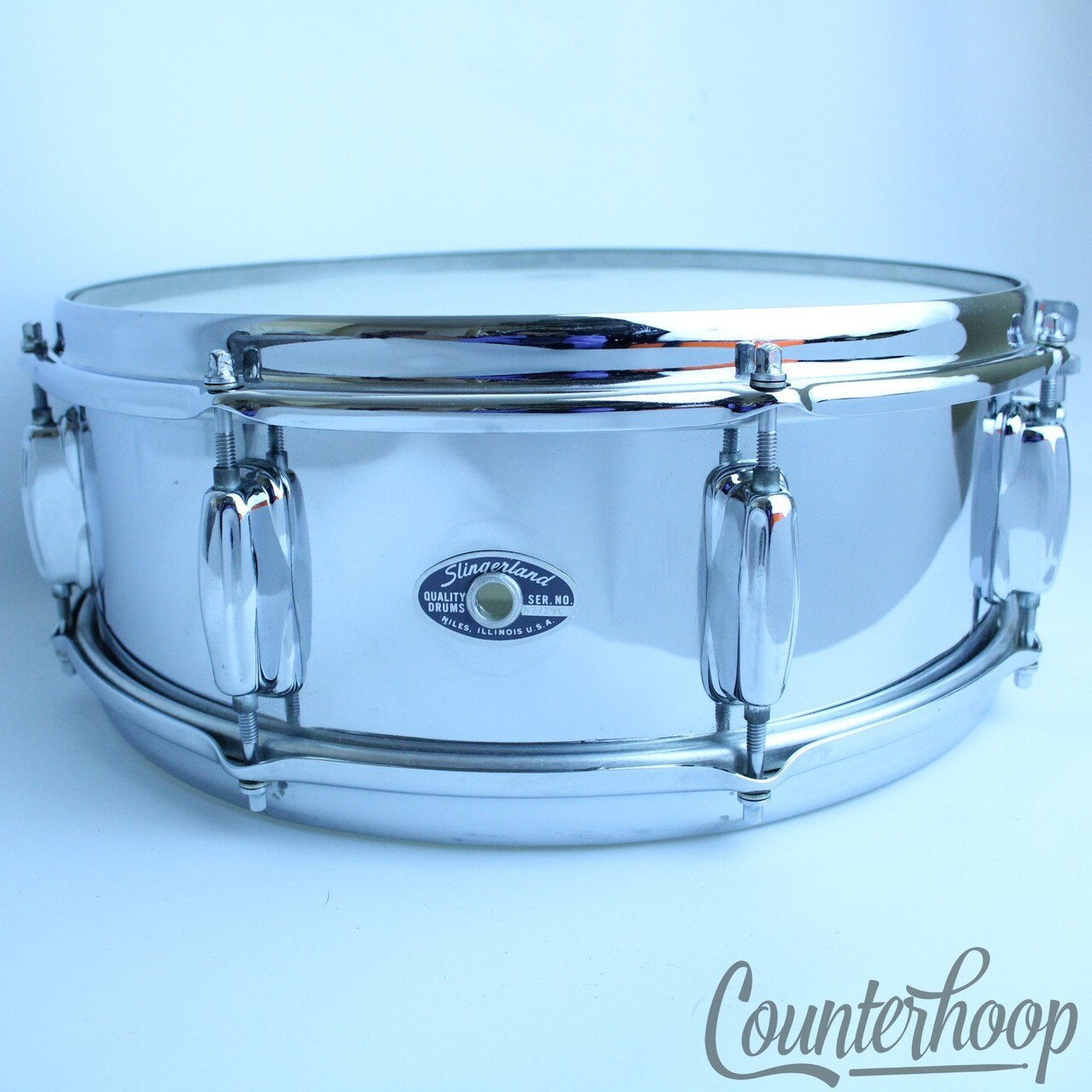 Slingerland 14x5"Festival Snare Drum Chrome Steel 8-Lug Niles,IL USA Vintage 70s — main photograph