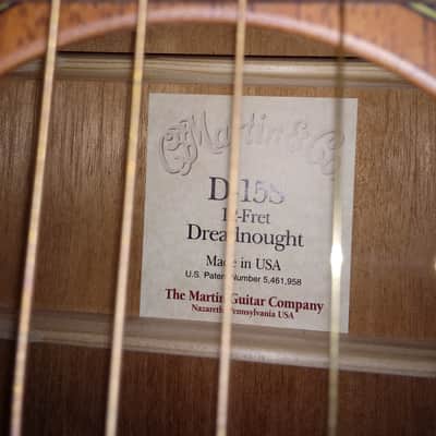 Martin D-15S - "12 Fret" Slothead Dreadnought image 2