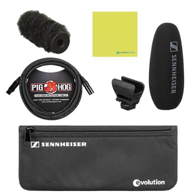 Liquid Audio Sennheiser MKE 600 Shotgun Condenser Microphone Bundle w/Sennheiser MZH 600 Windshield, Pig Hog PHM10 8mm Mic Cable Polishing Cloth image 2