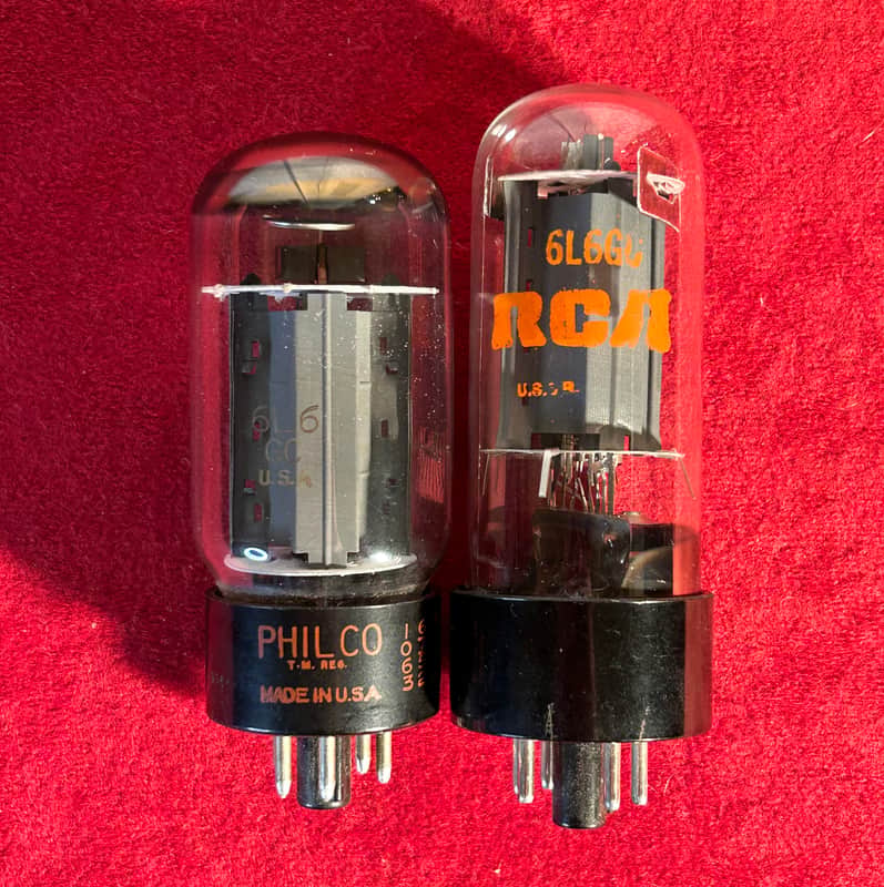 RCA/Philco Mismatched 6L6GC Amp Power Tubes Pair 1980s image 1