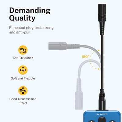 DPA-100 Guitar Pedal Power Supply Adapter 9V DC 1A Tip Negative 5 Way Daisy Chain Cables for Effect Pedal image 4