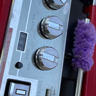Vintage Sharp  QT-77 Stereo Cassette Boombox  80s - Red image 3