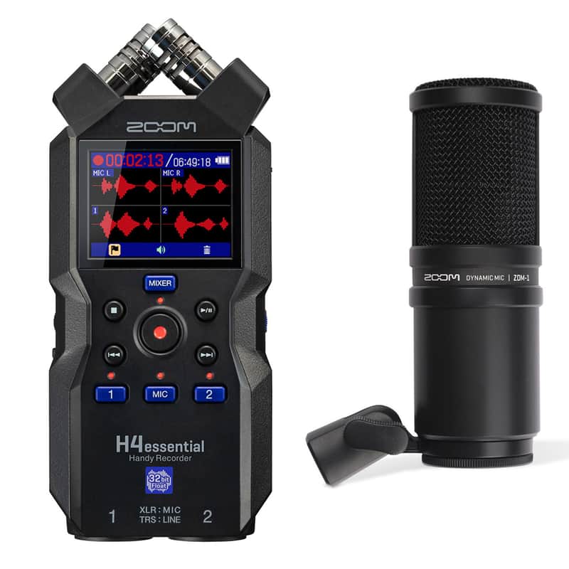 Zoom H4essential 4-Track 32-Bit Float Handy Recorder, Bundle with ZDM-1 Dynamic Microphone image 1