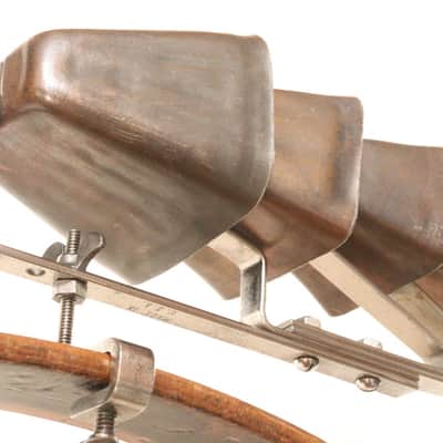 Rare 4 Pc. Tuned Cow Bell Set with Height-Adjustable Holder, Traps Era -1920s / INSPECTED & TESTED image 3