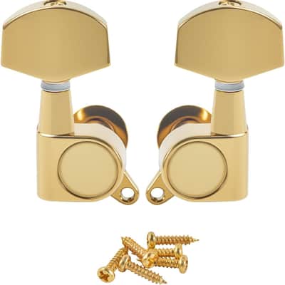 6 Pieces 3L3R Guitar Tuning Pegs, Machine Heads for Electric and Acoustic Guitars, Single Screw Mount, Modern Universal Fit for Electric & Acoustic Guitars (Gold) image 3