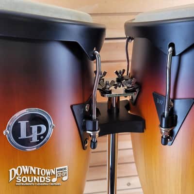 LP City Oak Conga Set with Double Stand - 10", 11" - Vintage Sunburst image 2