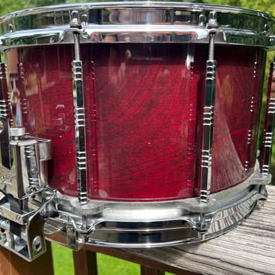 Pearl BC-814ED Free Floating 8” Birch snare 1984 - Cherry image 7