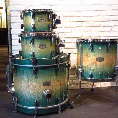 Yamaha PHX Phoenix Textures Turquoise Sunburst Kit 18" 10" 12" 14" Drum Set Made in Japan image 13