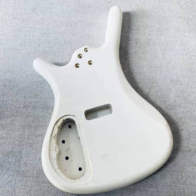 White 4 String Electric Bass Body image 3