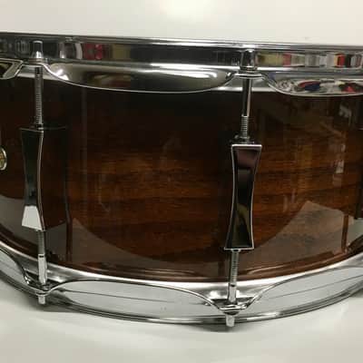 Pork Pie PP65X14LS Little Squealer 6.5x14" Birch/Mahogany Snare Drum  Lacquer - Walnut finish? includes Humes & Berg Tuxedo Soft Case image 8