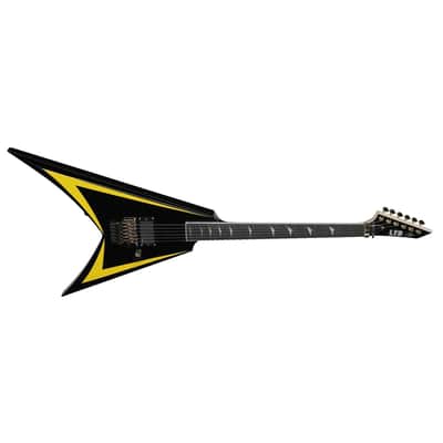 ESP LTD Alexi Laiho Signature 20th Anniversary Arrowhead Guitar w/ EMG Pickup & Hardshell Case - Black with Yellow Bevels image 4