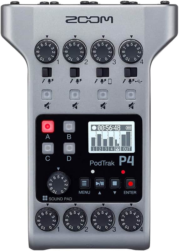 Zoom PodTrak P4 Portable Multitrack Podcast Recorder image 1