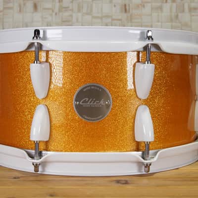 Click Custom 10ply Maple 6x12 Snare Drum Orange Misty Sparkle image 14