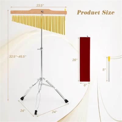 36-Bar Mark Tree Wind Chimes w/ Adjustable Tripod Stand – Percussion Chime Set for Orchestra, Studio & Worship image 4