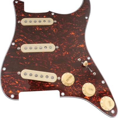 Pro-SE ST-60SE Pre-wired SSS Pickguard with Staggered Alnico 5 Pickups for Strat Style Electric Guitar, Red Tortoise 4Ply image 1
